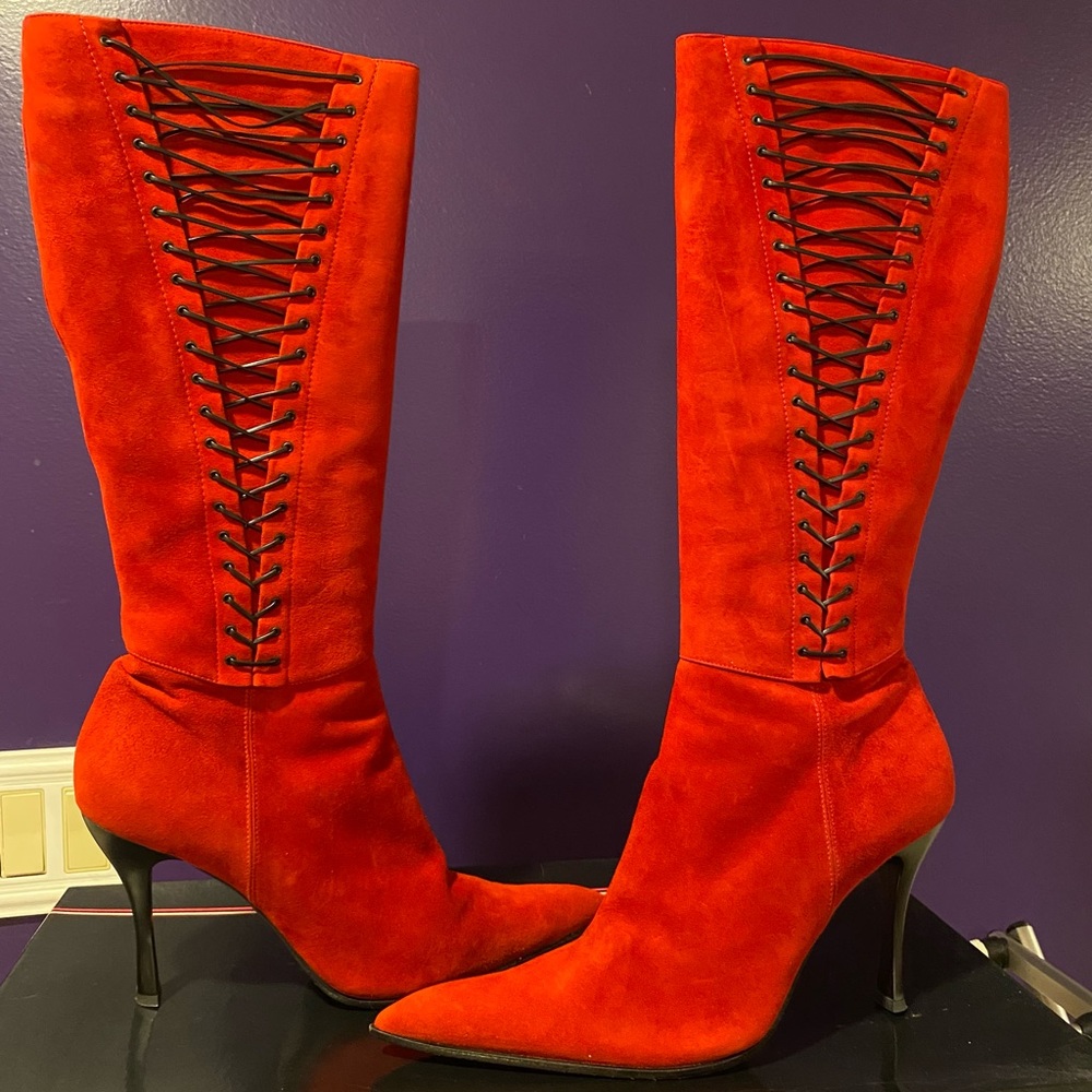 RED HOT 🥵 SUEDE BOOTS
